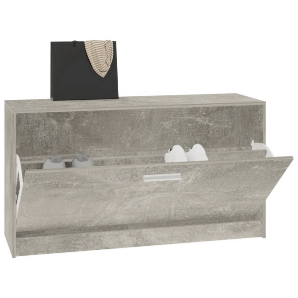 Banco zapatero madera contrachapada gris hormigón 80x24x45 cm M 4