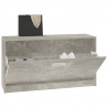 Banco zapatero madera contrachapada gris hormigón 80x24x45 cm 4