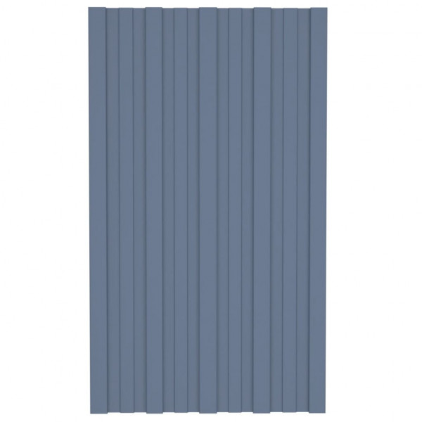 Painéis de telhado 12 pcs 80x45 cm aço galvanizado cinzento M 2