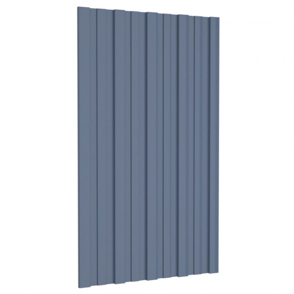 Painéis de telhado 12 pcs 80x45 cm aço galvanizado cinzento M 3