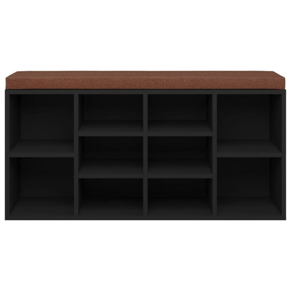 Banco zapatero de madera contrachapada negro 103x30x48 cm M 4