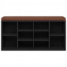 Banco zapatero de madera contrachapada negro 103x30x48 cm 4