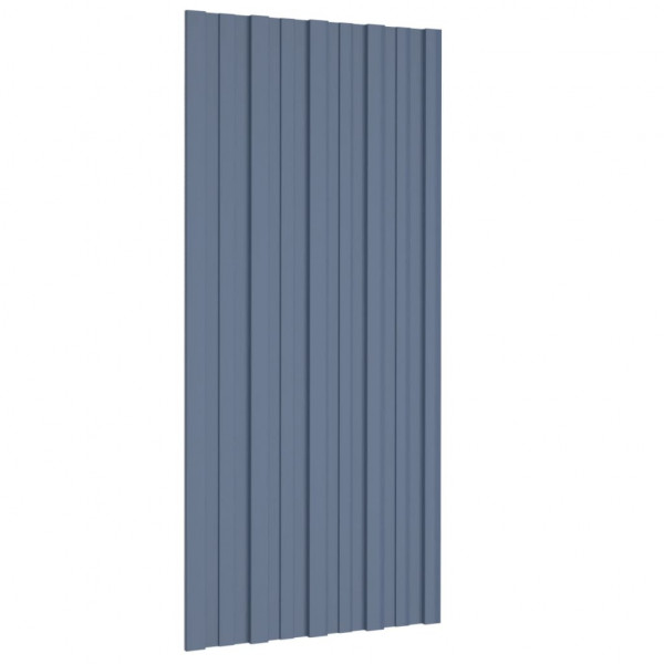 Painéis de telhado 36 pcs 100x45 cm aço galvanizado cinzento M 3