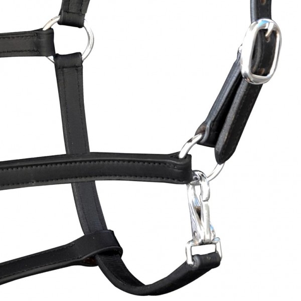 Ronzal/Cabestro de Cuero Negro Ajustable Para Caballo (Estándar) M 3