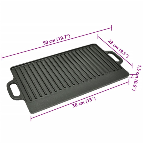 Parrilla grill reversible hierro fundido 50x23 cm M 5