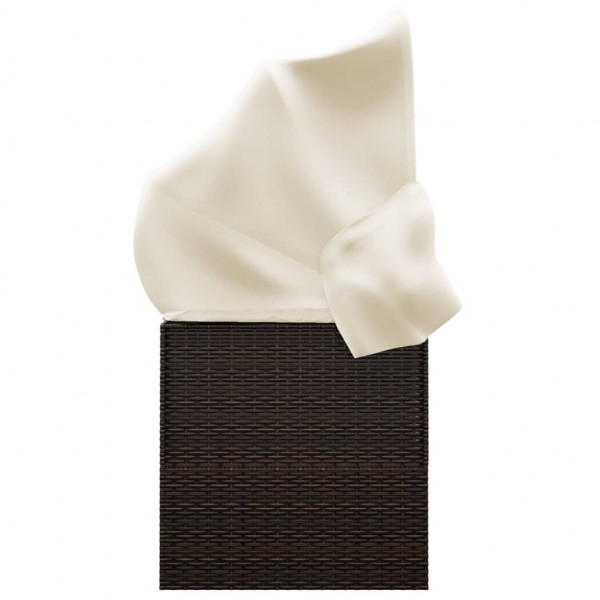 Sofá tumbona de jardín con toldo cojines ratán sintético marrón M 4