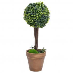Plantas bolas de buxo artificiais c/ vasos 2 pcs 33 cm verde H