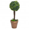 Plantas de boj artificial 2 uds forma bola maceta verde 33 cm 2