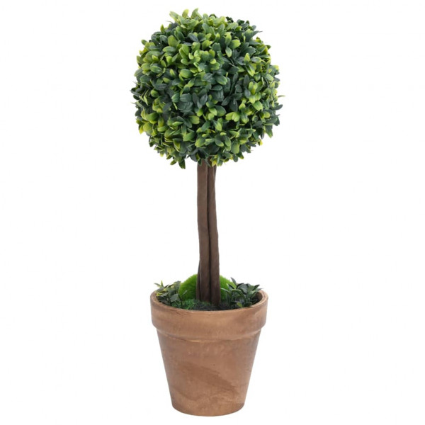 Plantas bolas de buxo artificiais c/ vasos 2 pcs 33 cm verde M 3
