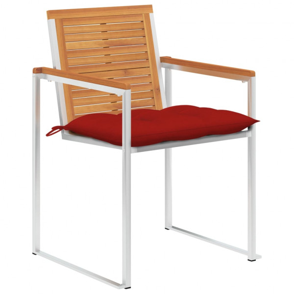 Sillas de jardín y cojines 4 unidades madera maciza de acacia M 2