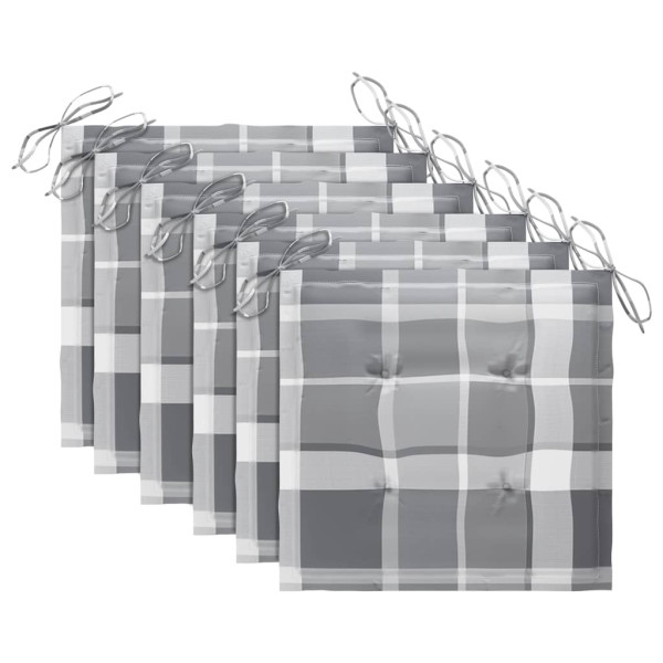 Cadeiras de jardim 6 pcs c/ almofadões madeira de acácia maciça M 5