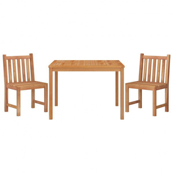 Juego de comedor para jardín 3 pzas madera maciza de teca M 3