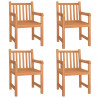 Juego de comedor para jardín 5 piezas madera maciza de teca 4