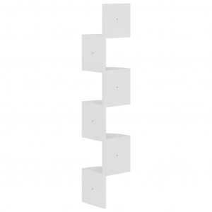 Estante de esquina de pared aglomerado blanco 19x19x123 cm H