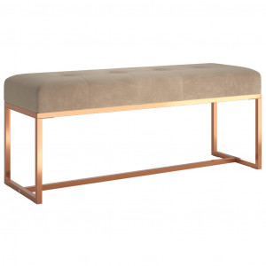 Banco de terciopelo beige 110x36x45 cm H