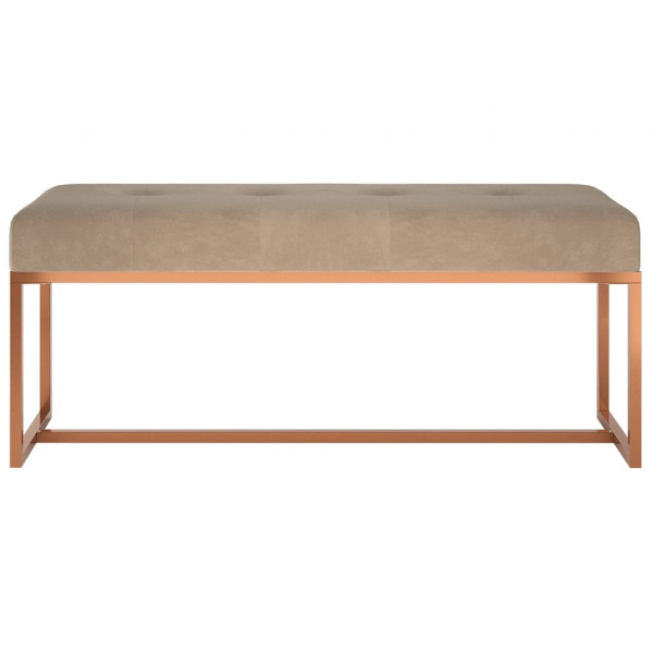 Banco de terciopelo beige 110x36x45 cm M 3