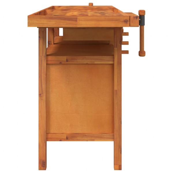 Banco de trabajo cajones y tornillos banco madera 162x62x83 cm M 4