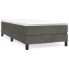 Cama box spring con colchón terciopelo gris oscuro 90x190 cm 2