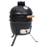 Grelhador 2 em 1 fumador Kamado cerâmica preta 56 cm 1