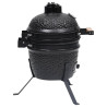 Barbacoa 2 en 1 ahumadora Kamado de cerámica negro 56 cm 5