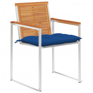 Cadeiras de jardim 6 pcs c/ almofadões madeira de acácia maciça H