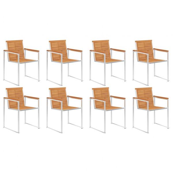 Sillas de jardín y cojines 8 unidades madera maciza de acacia M 3