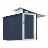 Cobertizo de jardín acero galvanizado antracita 270x130x208.5cm 2