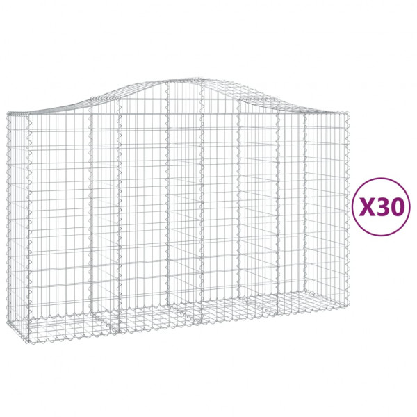 Cestos gabião arqueados 30pcs 200x50x120/140 ferro galvanizado M 2