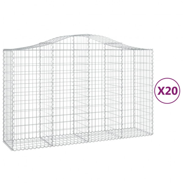Cestos gabião arqueados 20pcs 200x50x120/140 ferro galvanizado M 2