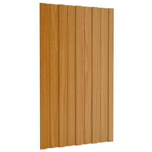 Panel de tejado acero galvanizado color madera 12 uds 80x45 cm M 3