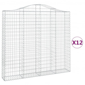 Cestos gabião arqueados 12pcs 200x30x180/200 ferro galvanizado H