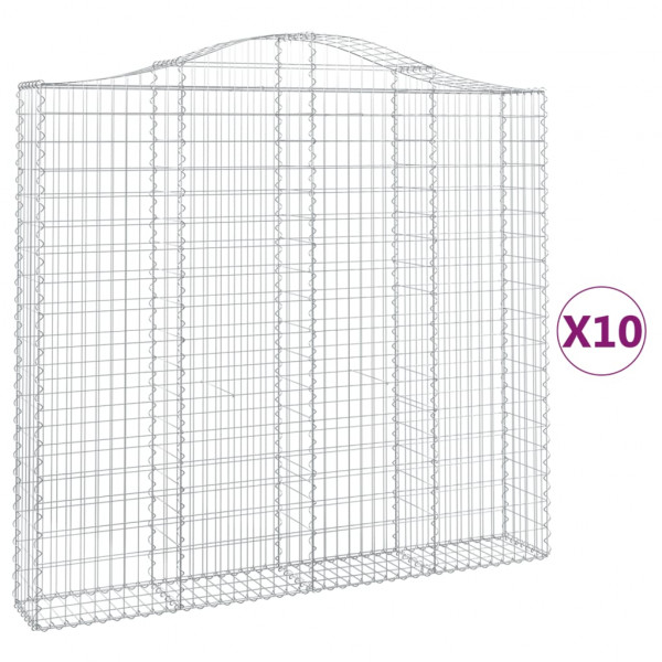 Cestos gabião arqueados 10pcs 200x30x180/200 ferro galvanizado M 2