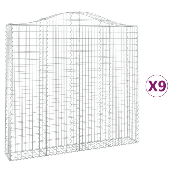 Cestos gabião arqueados 9pcs 200x30x180/200cm ferro galvanizado M 2