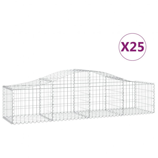 Cestos gabião arqueados 25pcs 200x50x40/60 cm ferro galvanizado M 2