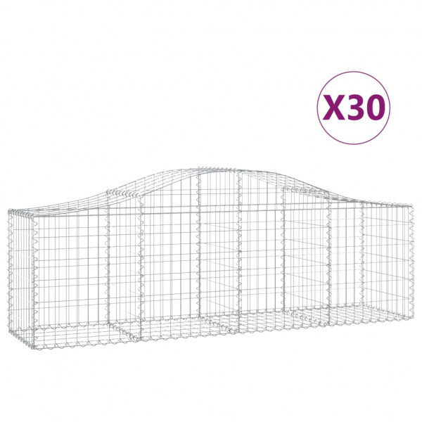 Cestos gabião arqueados 30pcs 200x50x60/80 cm ferro galvanizado M 2
