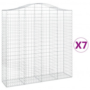 Cestos gabião arqueados 7pcs 200x50x200/220cm ferro galvanizado H