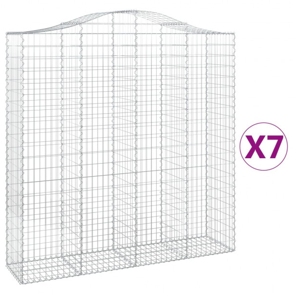 Cestos gabião arqueados 7pcs 200x50x200/220cm ferro galvanizado M 2