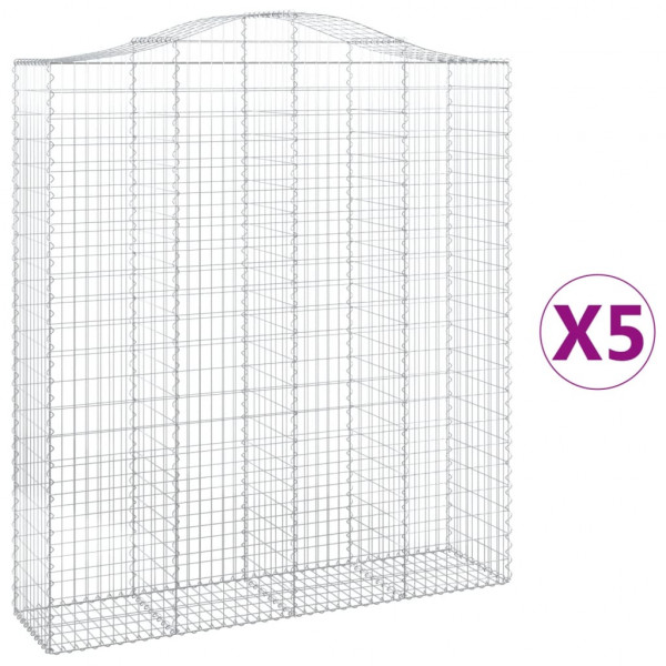 Cestos gabião arqueados 5pcs 200x50x220/240cm ferro galvanizado M 2