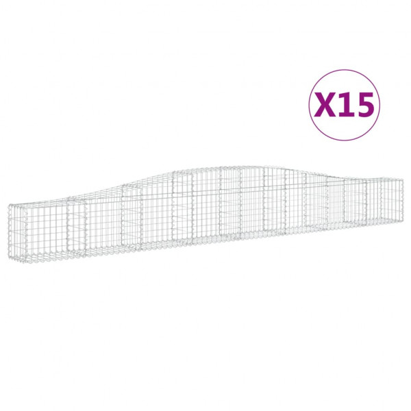 Cestos gabião arqueados 15pcs 400x30x40/60 cm ferro galvanizado M 2