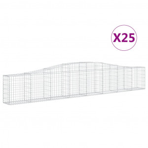 Cestos gabião arqueados 25pcs 400x30x60/80 cm ferro galvanizado H