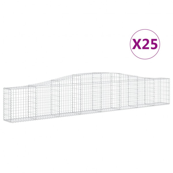 Cestos gabião arqueados 25pcs 400x30x60/80 cm ferro galvanizado M 2