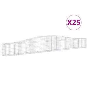 Cestos gabião arqueados 25 pcs 400x30x40/60cm ferro galvanizado H