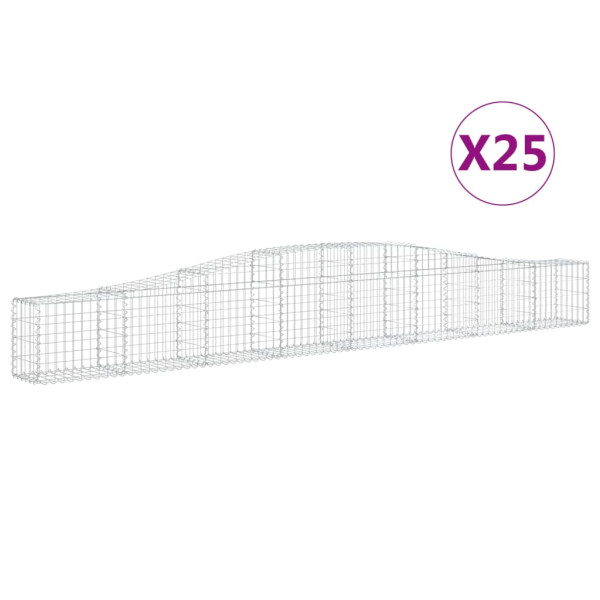 Cestos gabião arqueados 25 pcs 400x30x40/60cm ferro galvanizado M 2