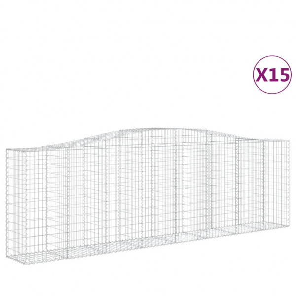 Cestos gabião arqueados 15 pcs 400x50x120/140 ferro galvanizado M 2