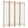 Biombo com 4 painéis dobráveis bambu e lona 160 cm 3