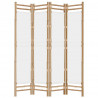 Biombo com 4 painéis dobráveis bambu e lona 160 cm 5