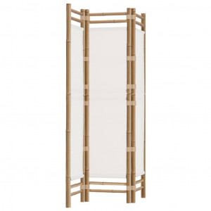 Biombo plegable de 3 paneles bambú y lona 120 cm H