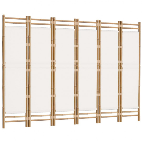 Divisória/biombo com 6 painéis dobráveis 240 cm bambu e lona M 4