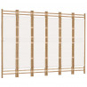 Biombo plegable de 6 paneles bambú y lona 240 cm 4