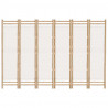 Biombo plegable de 6 paneles bambú y lona 240 cm 5